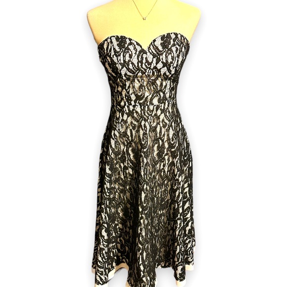 Unique Vintage Dresses & Skirts - Unique Vintage Strapless Sweetheart Lace Dress